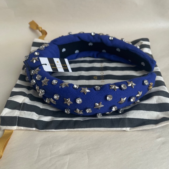 Lele Sadoughi Crystal Star Woven Cowboy Bluestar Studded Embellished Headband main image 7